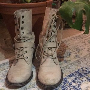 Cream Combat Boots
